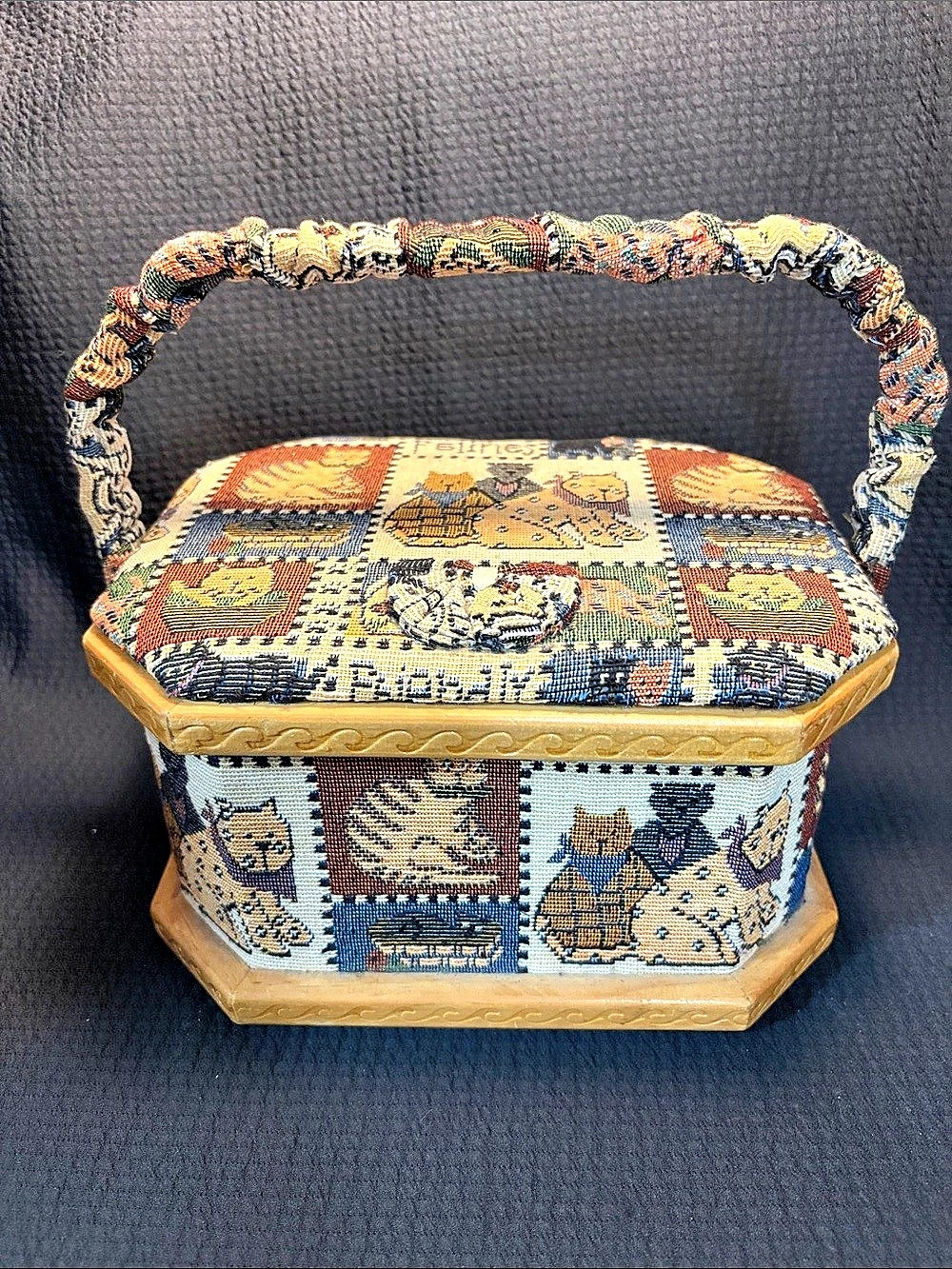 Multicolor Cat themed sewing box. Sweet!